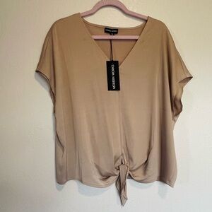 Modern Works | Golden Beige Top with Knot Detail